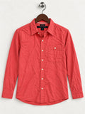 Women's Tommy Hilfiger Coral Long-Sleeve Boyfriend Fit Shirt – Size L