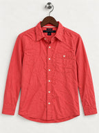 Women's Tommy Hilfiger Coral Long-Sleeve Boyfriend Fit Shirt – Size L
