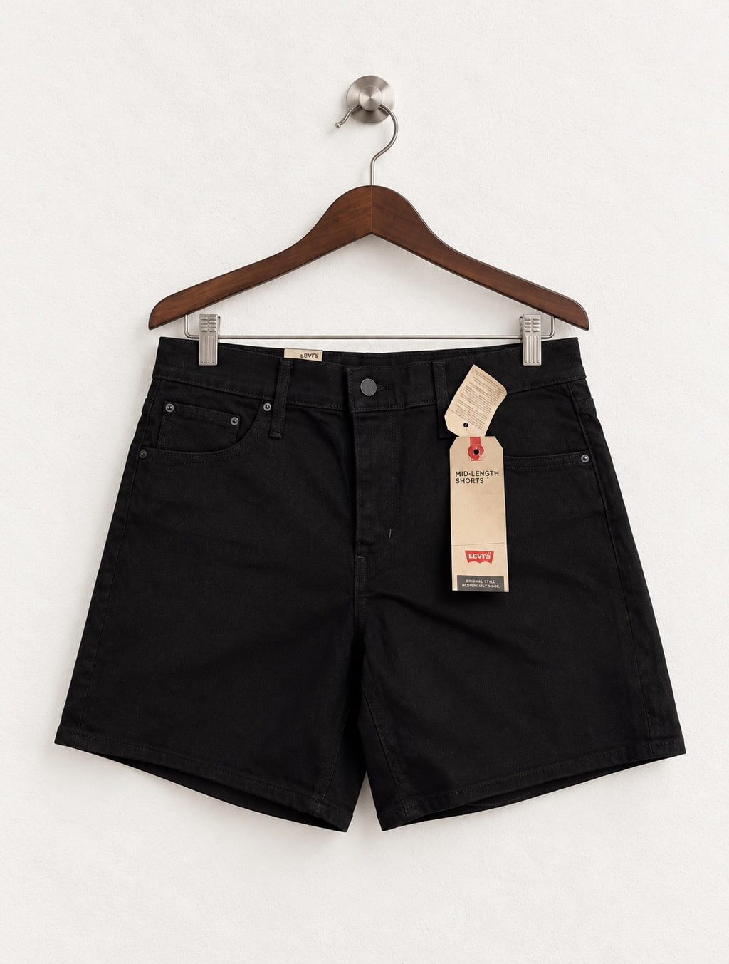Levi's Women's Black Mid-Length Denim Shorts – Size 32