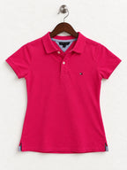 Women's Tommy Hilfiger Pink Short-Sleeve Polo Shirt – Size S