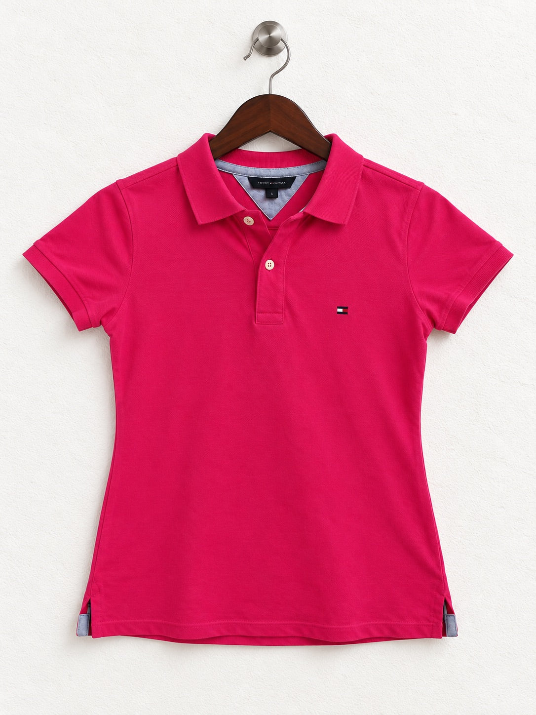 Women's Tommy Hilfiger Pink Short-Sleeve Polo Shirt – Size S