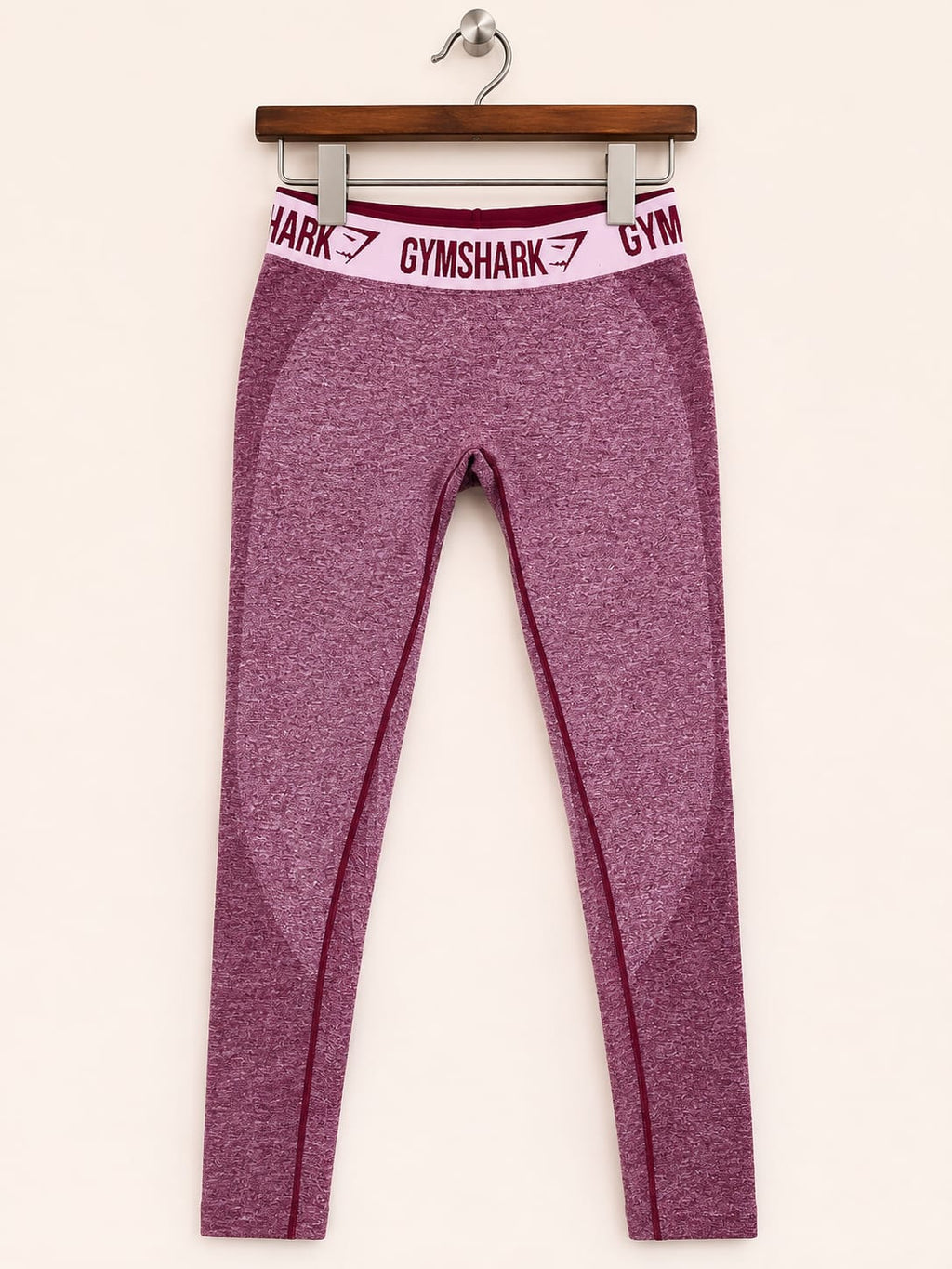 Gymshark Women's Burgundy Marl Vital Seamless High-Waisted Gym Leggings