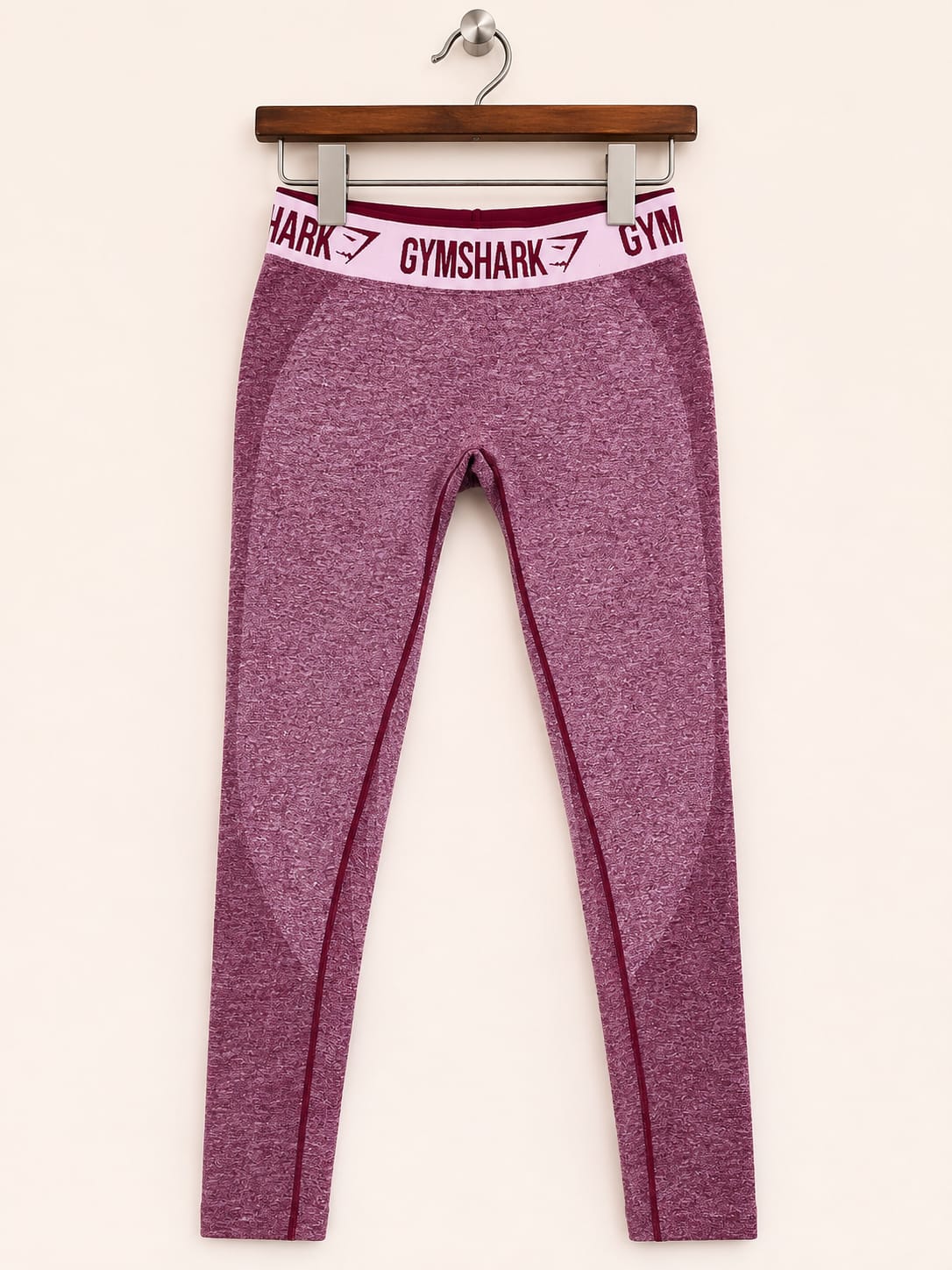 Gymshark Women's Burgundy Marl Vital Seamless High-Waisted Gym Leggings