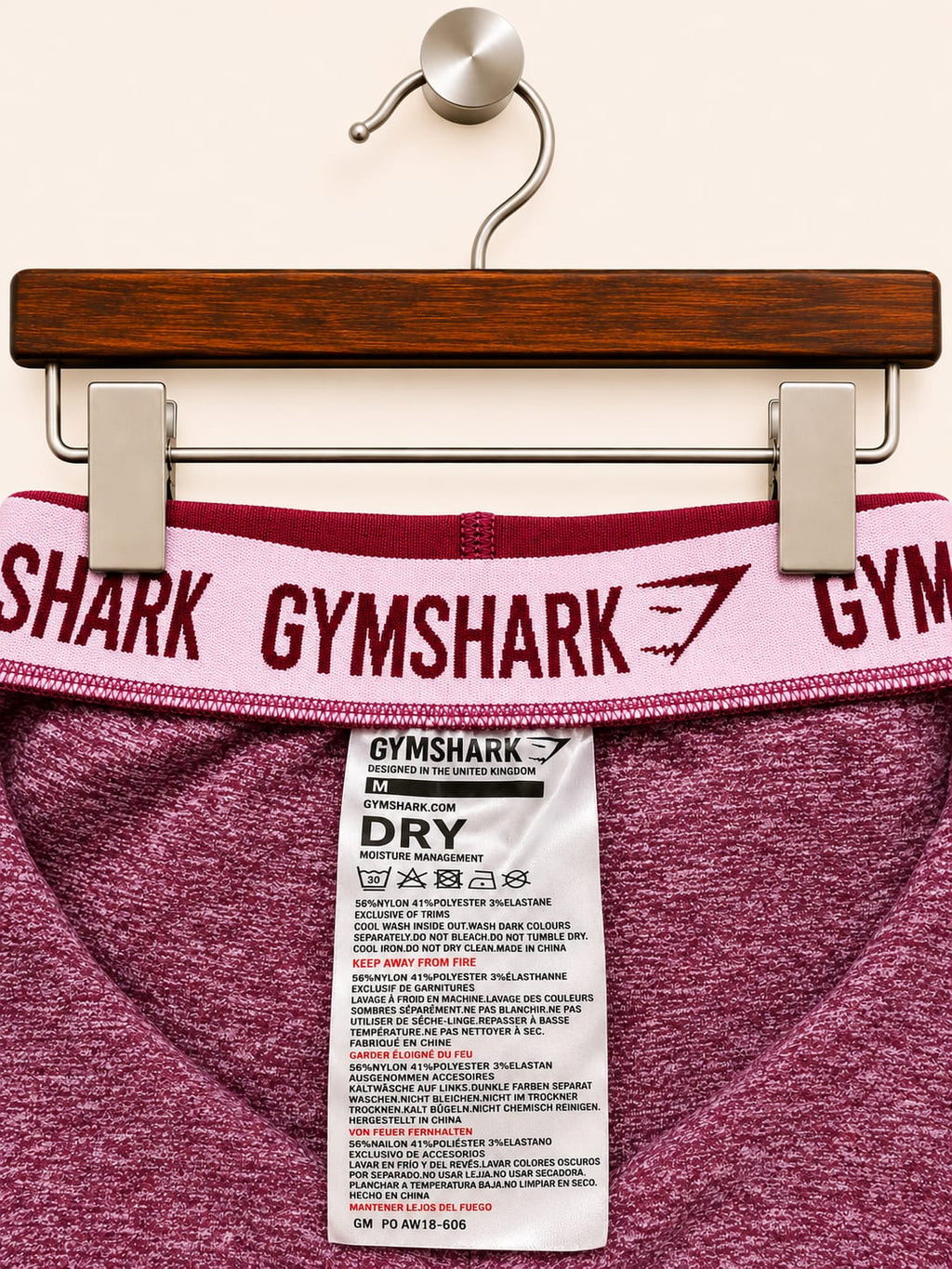 Gymshark Women's Burgundy Marl Vital Seamless High-Waisted Gym Leggings