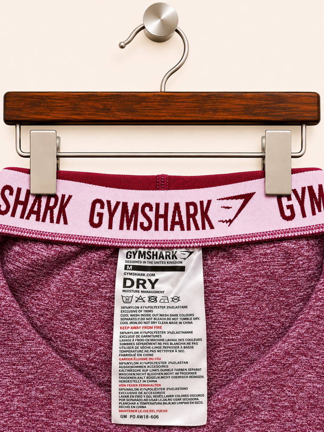 Gymshark Women's Burgundy Marl Vital Seamless High-Waisted Gym Leggings