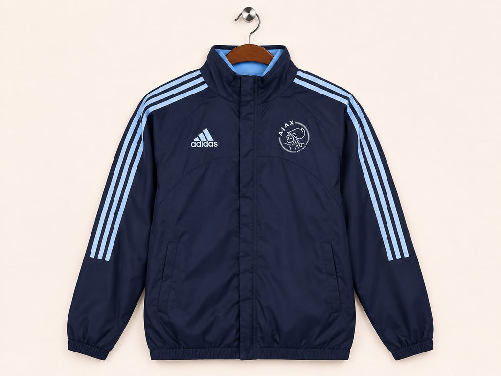 Adidas Men's Navy Blue Ajax ClimaWarm Zip-Up Sports Jacket