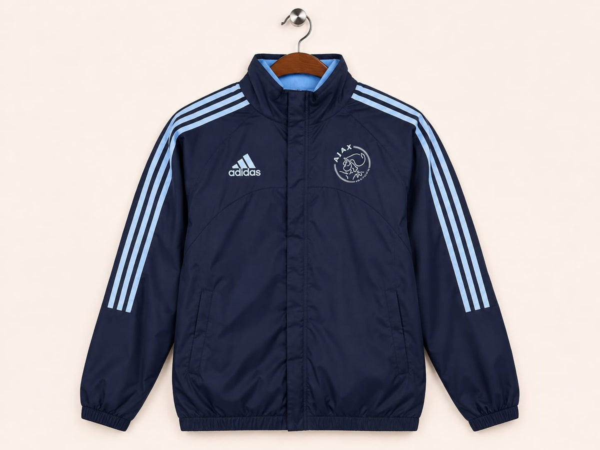 Adidas Men's Navy Blue Ajax ClimaWarm Zip-Up Sports Jacket