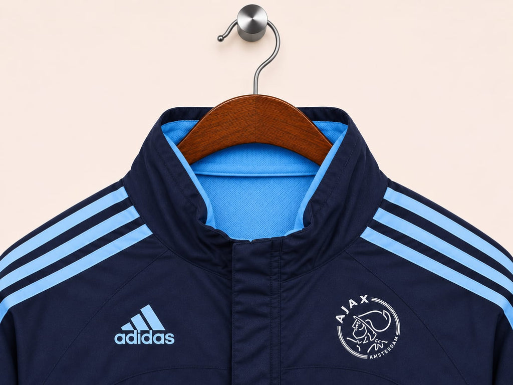 Adidas Men's Navy Blue Ajax ClimaWarm Zip-Up Sports Jacket