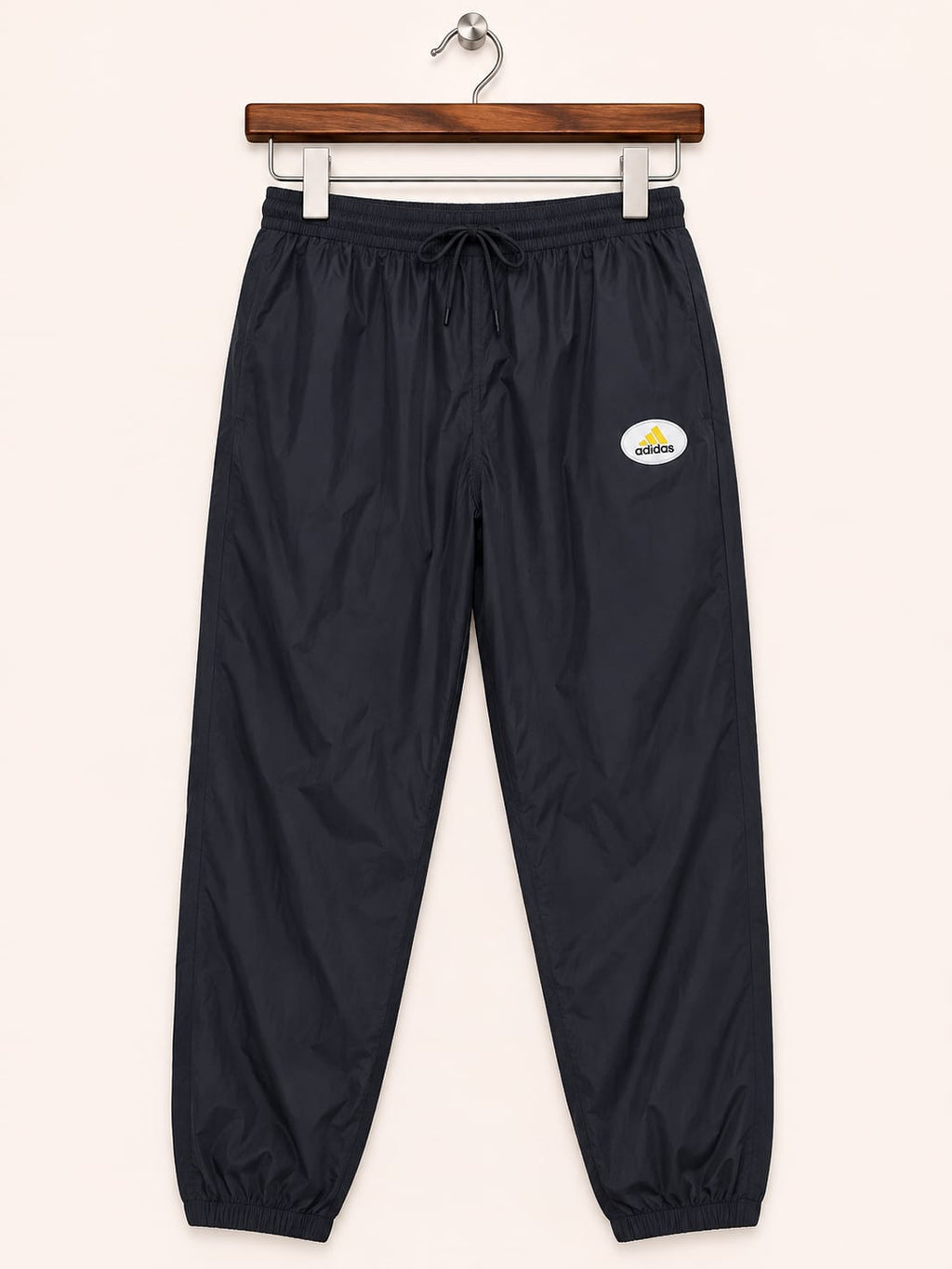 Adidas Men's Dark Grey Vintage Nylon Sports Track Pants