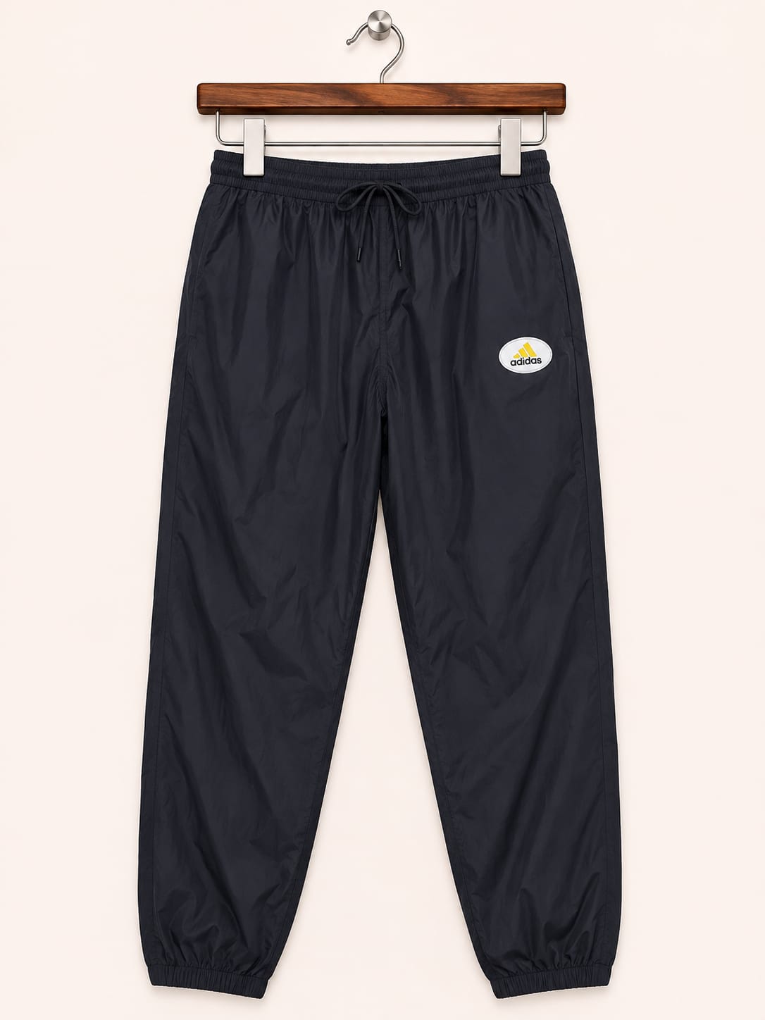 Adidas Men's Dark Grey Vintage Nylon Sports Track Pants