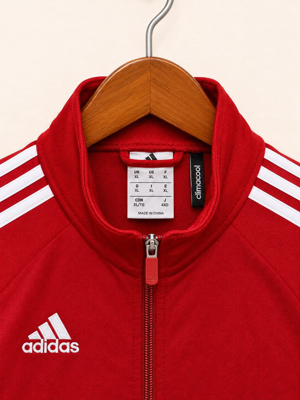 Adidas Men's Red Climacool Athletic Zip-Up Training Track Jacket