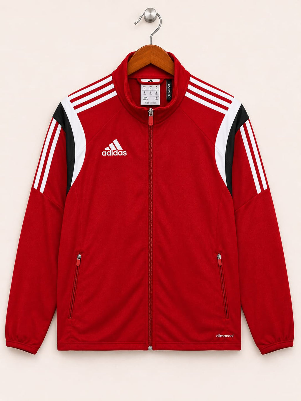 Adidas Men's Red Climacool Athletic Zip-Up Training Track Jacket