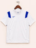 Nike Men's White and Blue Short-Sleeve Athletic Training Windbreaker Jacket
