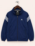 Adidas Men's Navy Blue Full-Zip Athletic Track Jacket