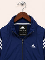 Adidas Men's Navy Blue Full-Zip Athletic Track Jacket