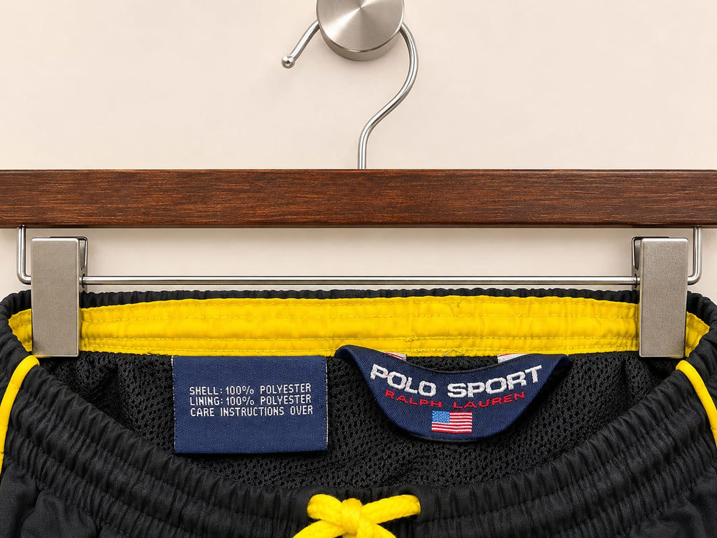 Polo Sport Ralph Lauren Men's Black and Yellow Piping Athletic Track Pants