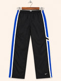 Nike Men's Black with Blue and White Side Stripes Athletic Track Pants