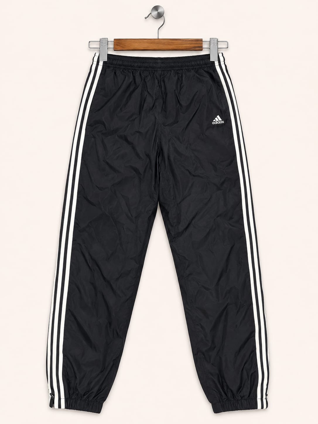 Adidas Men's Black Classic 3-Stripes Athletic Track Pants