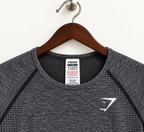 Gymshark Women's Charcoal Grey Marl Seamless Long Sleeve Crop Top