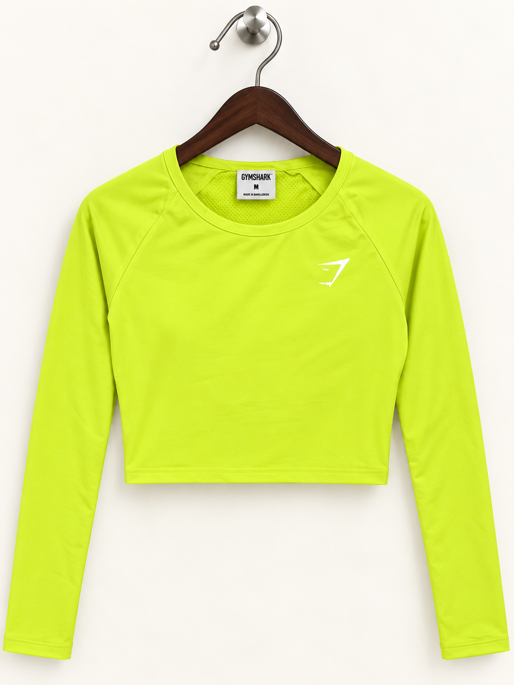 Gymshark Women's Neon Yellow Active Seamless Long Sleeve Crop Top