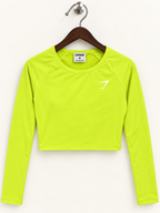 Gymshark Women's Neon Yellow Active Seamless Long Sleeve Crop Top