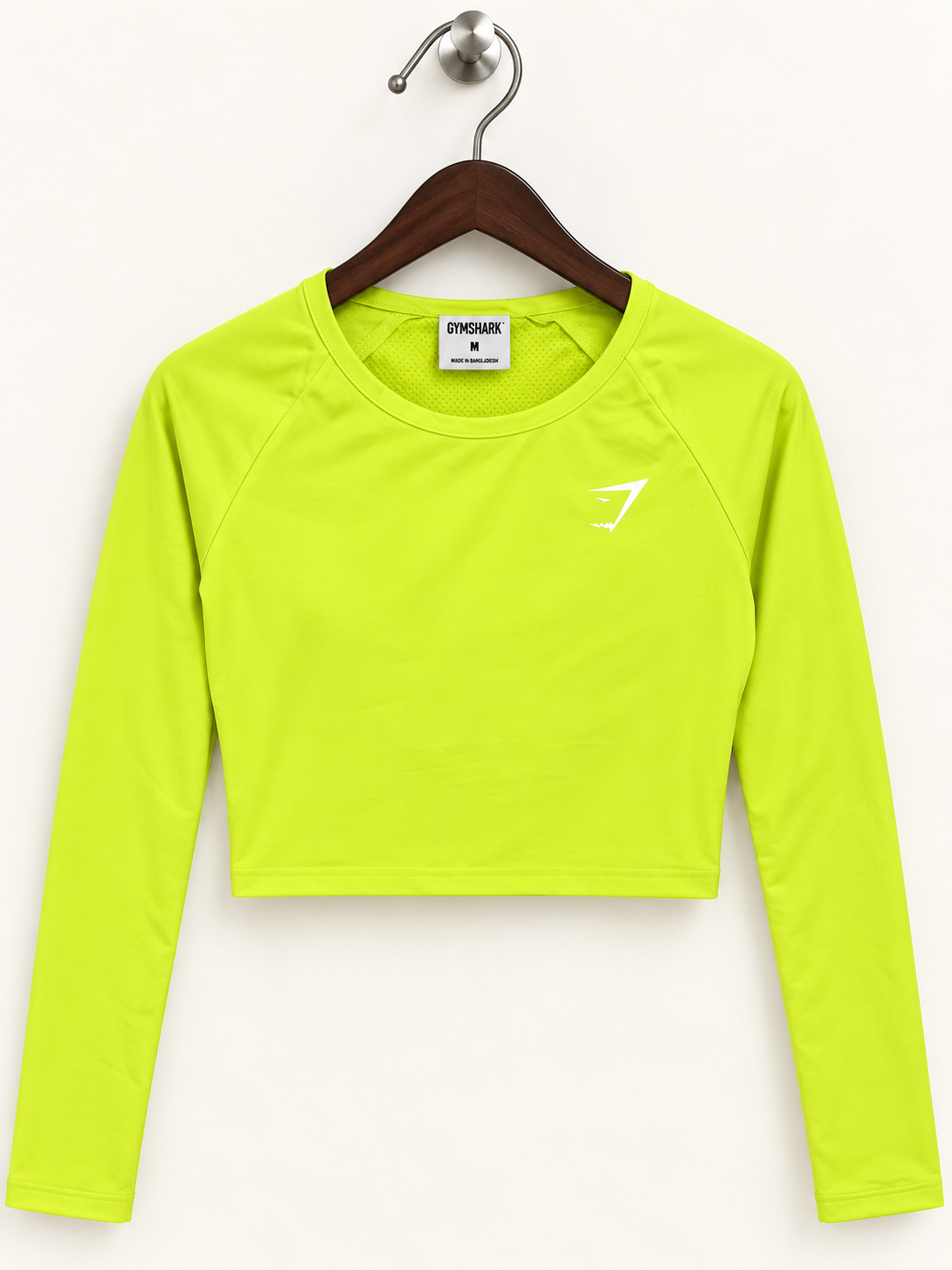 Gymshark Women's Neon Yellow Active Seamless Long Sleeve Crop Top