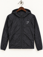 Gymshark Women's Black Lightweight Hooded Athletic Windbreaker Jacket