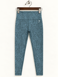 Gymshark Women's Slate Blue Animal Print Seamless High-Waisted Leggings