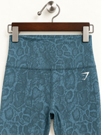 Gymshark Women's Slate Blue Animal Print Seamless High-Waisted Leggings