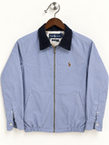 Ralph Lauren Men's Light Blue Cotton Full-Zip Jacket with Corduroy Collar