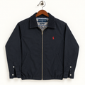 Ralph Lauren Men's Classic Fit Black Full-Zip Casual Jacket with Contrast Collar