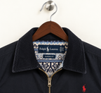 Ralph Lauren Men's Classic Fit Black Full-Zip Casual Jacket with Contrast Collar