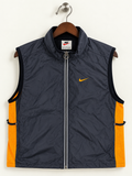 Nike Men's Vintage Charcoal Grey & Orange Sleeveless Running Vest Jacket