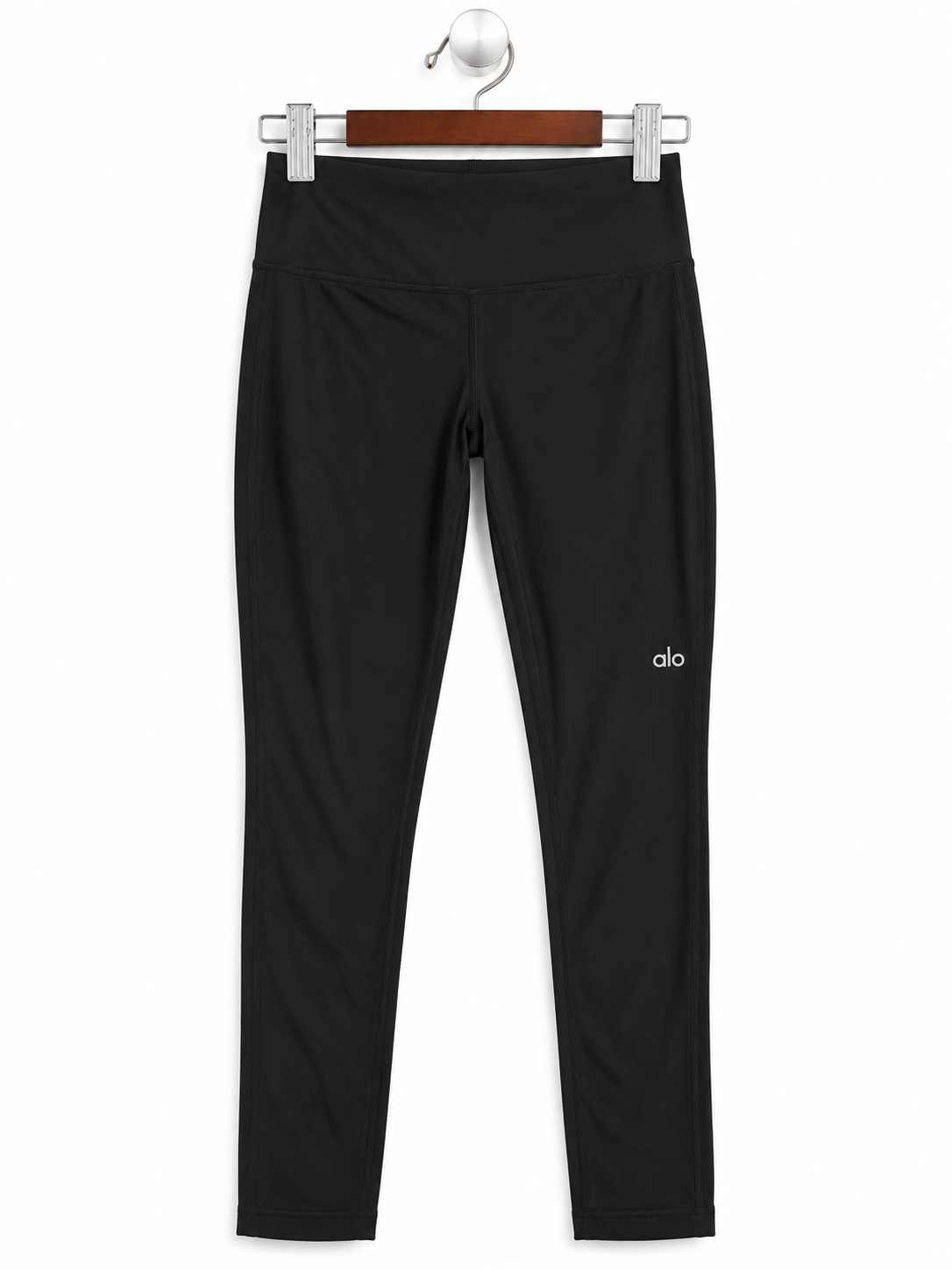 Alo Yoga Women's Black High-Waisted Ripped Cutout Athletic Leggings
