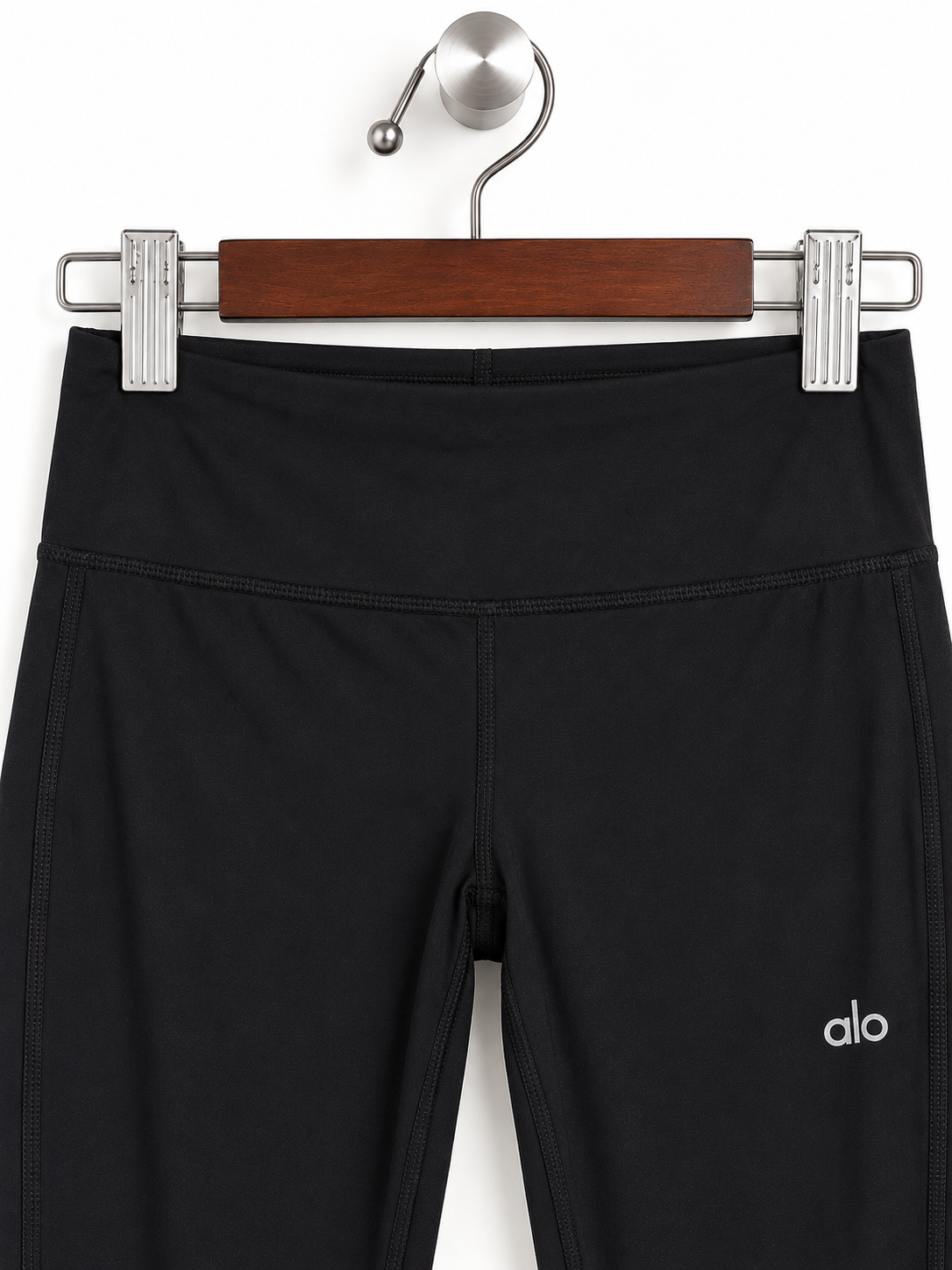 Alo Yoga Women's Black High-Waisted Ripped Cutout Athletic Leggings
