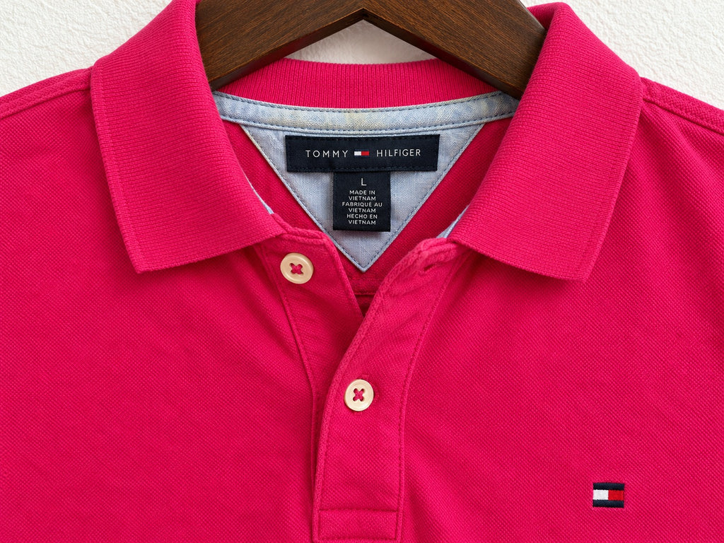 Women's Tommy Hilfiger Pink Short-Sleeve Polo Shirt – Size S