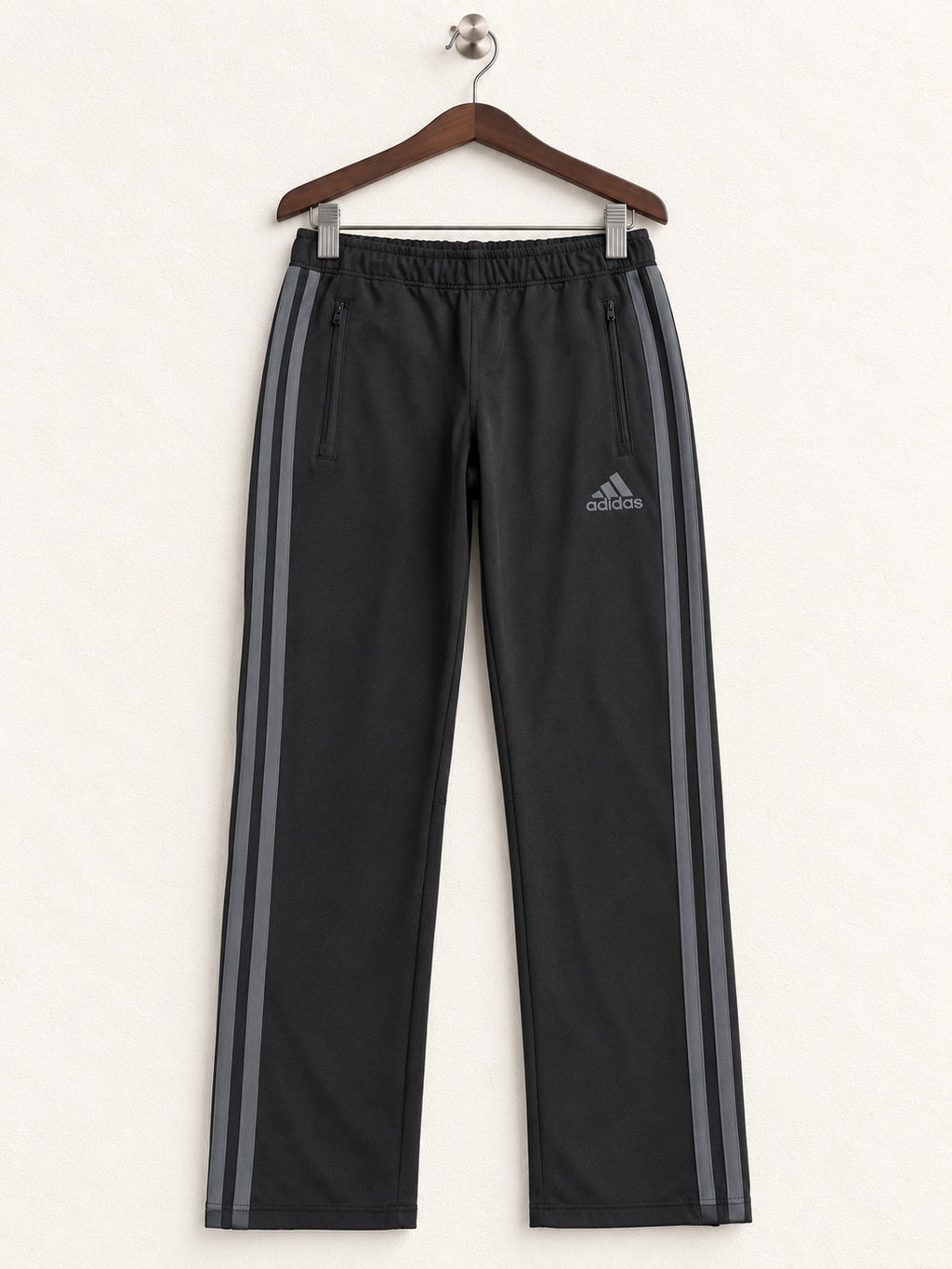 Adidas Youth/Women's Black Climacool 3-Stripe Track Pants – Size YL / W28