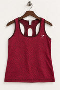 Women's Gymshark Burgundy Red Printed Lace-Up Tank Top – Size M