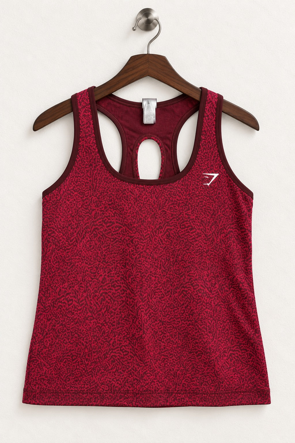 Women's Gymshark Burgundy Red Printed Lace-Up Tank Top – Size M