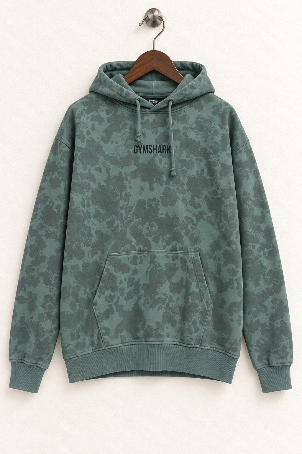 Gymshark Men's/Unisex Sage Green Camo Pullover Hoodie – Size S