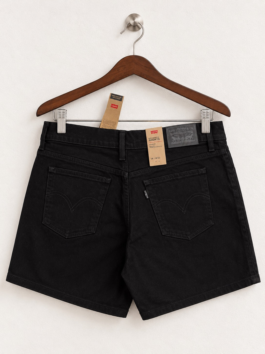 Levi's Women's Black Mid-Length Denim Shorts – Size 32