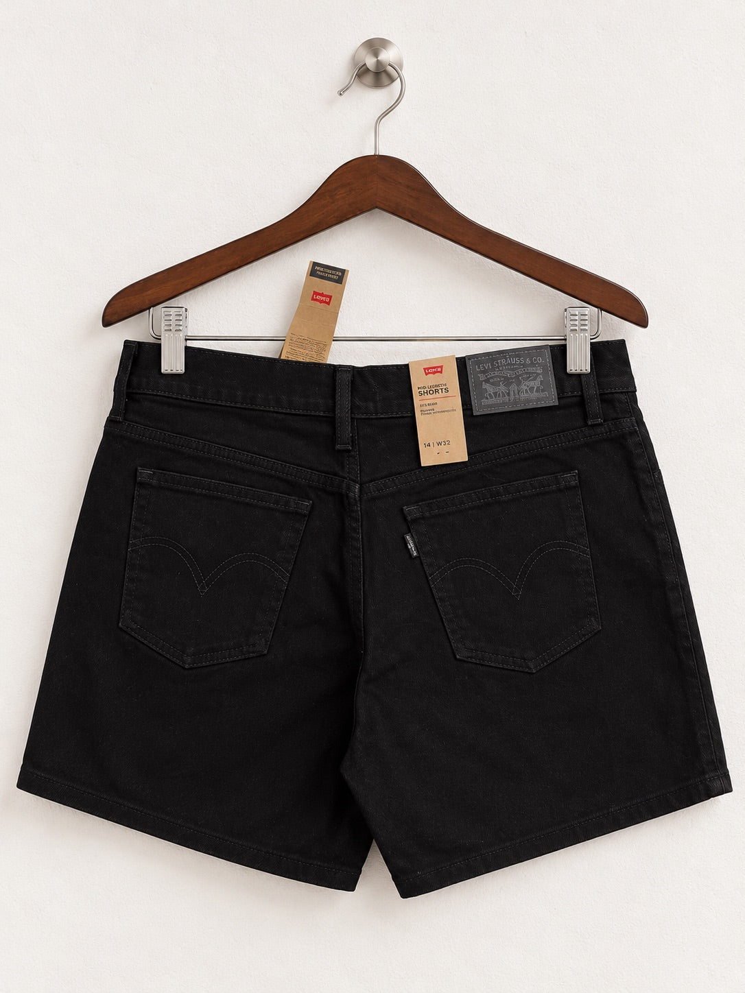 Levi's Women's Black Mid-Length Denim Shorts – Size 32