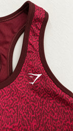 Women's Gymshark Burgundy Red Printed Lace-Up Tank Top – Size M