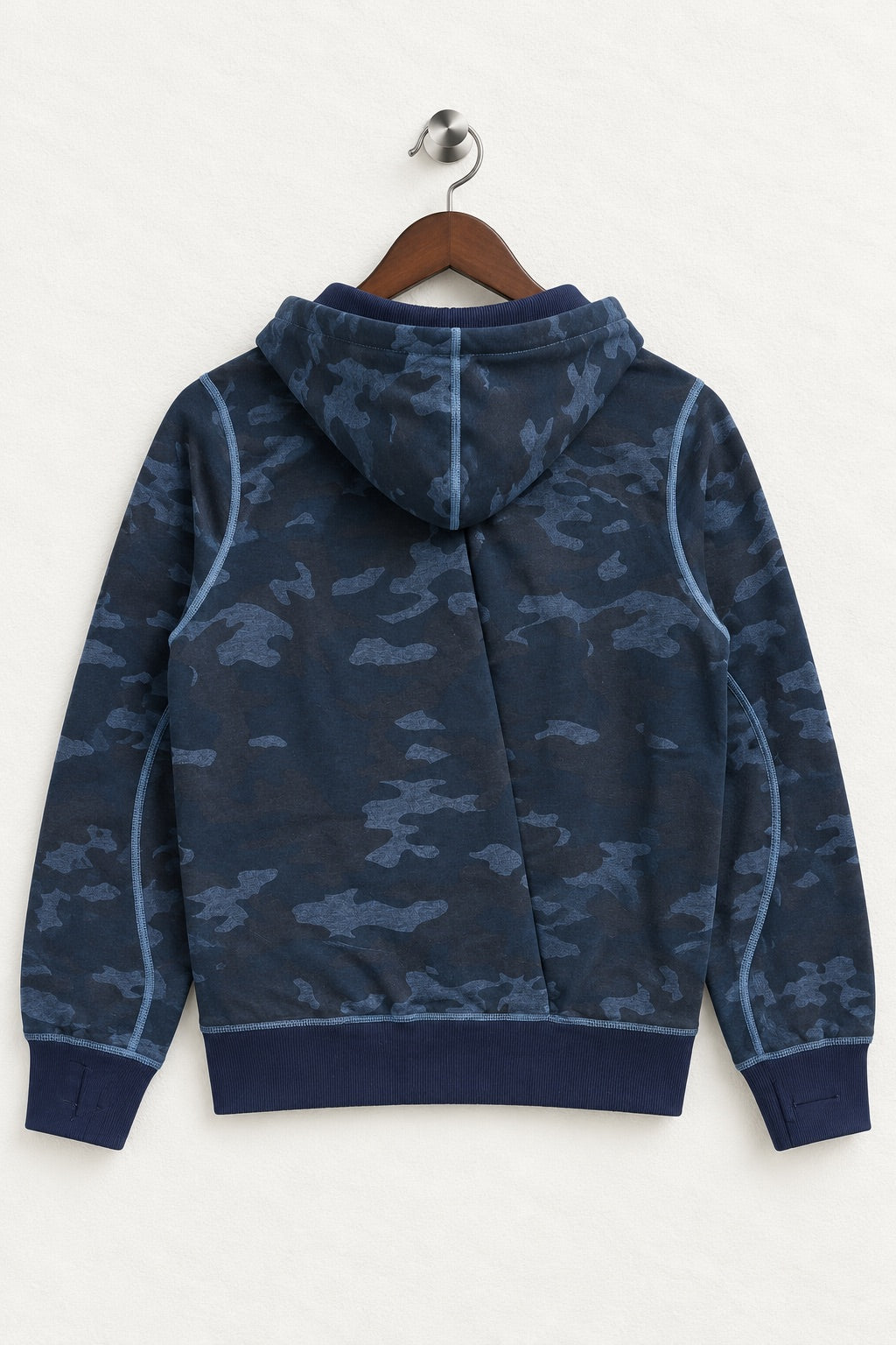 lululemon Navy Blue Camo Full-Zip Hooded Jacket