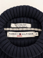 Women's Tommy Hilfiger Navy Striped Ribbed Turtleneck Sweater – Size M