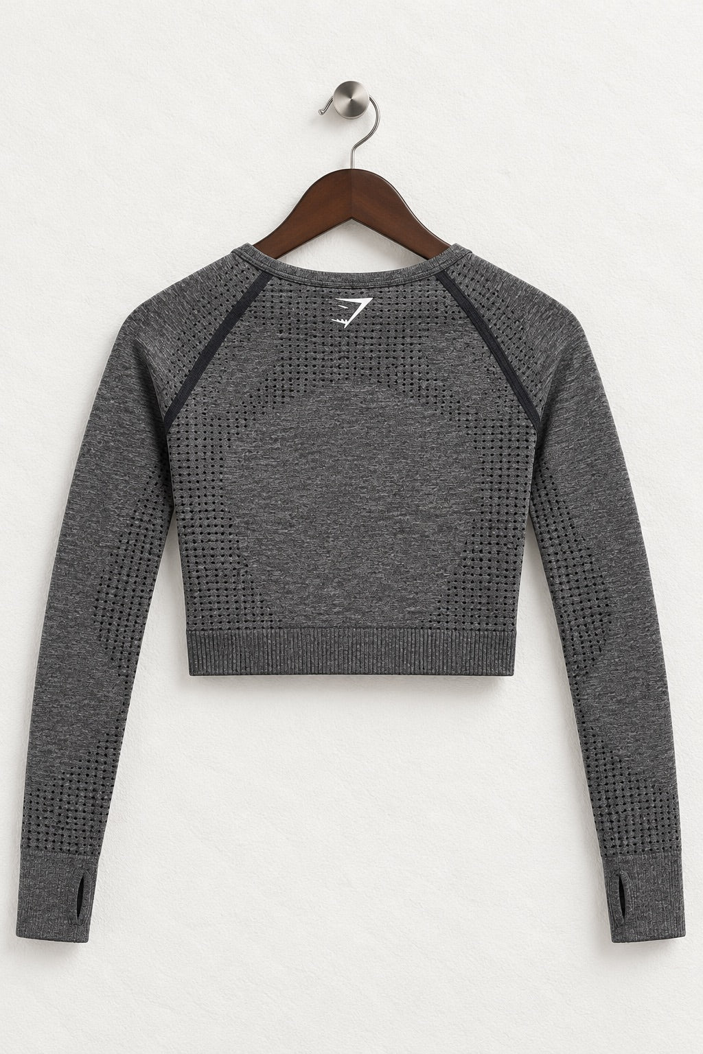 Women's Gymshark Charcoal Grey Seamless Long-Sleeve Crop Top
