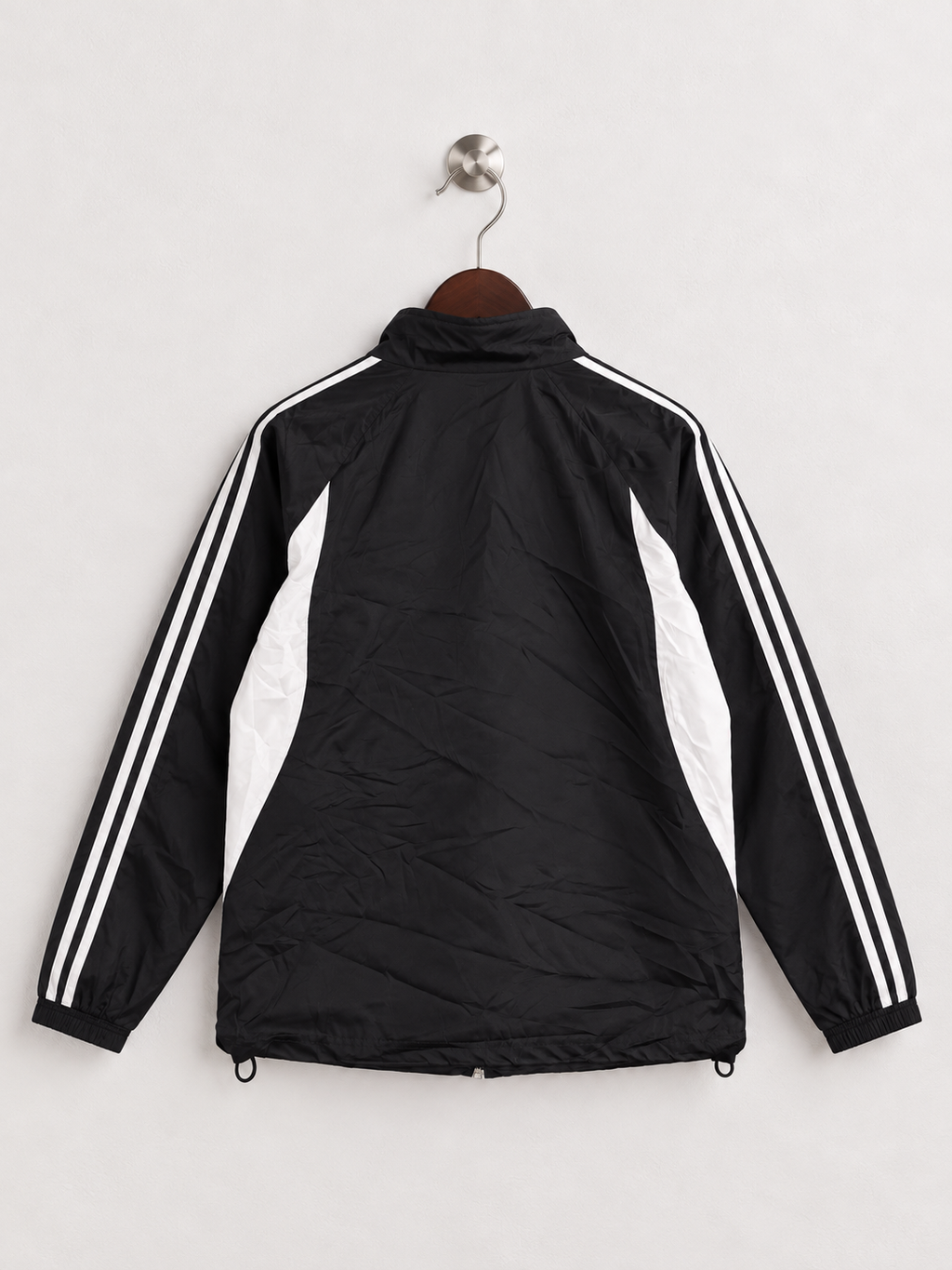 Mens Adidas Black & White 3-Stripe Track Jacket – Size S