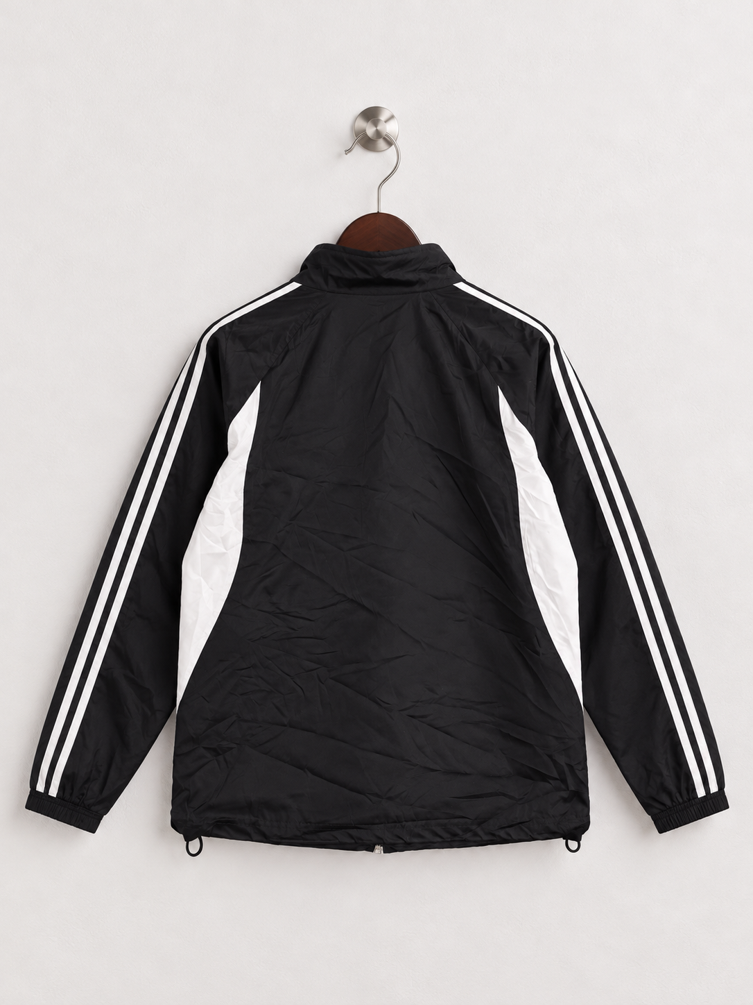 Mens Adidas Black & White 3-Stripe Track Jacket – Size S