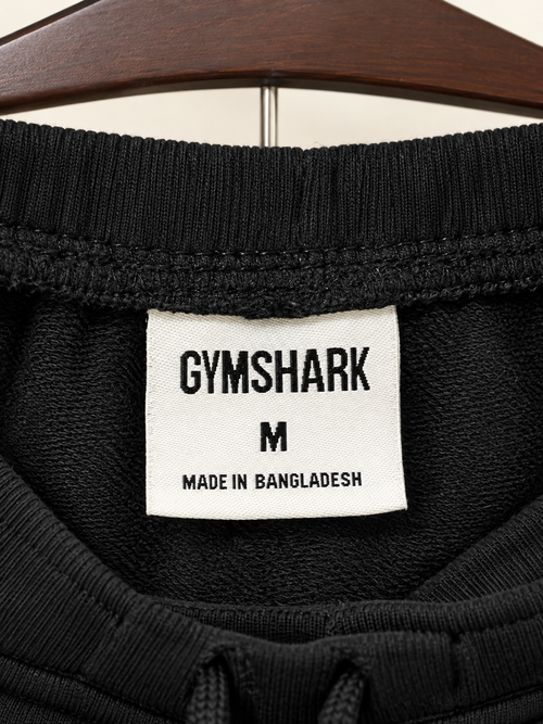 Gymshark Men's Black Cuffed Fleece Joggers – Size M