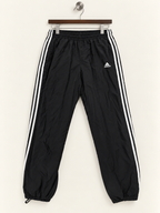 Adidas Men's Black 3-Stripe Windbreaker Track Pants – Size L / XL
